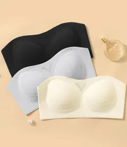 वायरलेस strapless ब्रा महिलाओं के लिए जल्दी शुष्क कोई-तार अल्ट्रा-पतली ब्रा बड़े स्तन के लिए अप करने के लिए डी कप अदृश्य सहज समायोज्य पट्टा