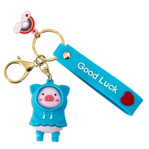 Fille créatif cochon porte-clés mignon imperméable cochon pendentif écouteur étui de protection sac suspendu décoration caoutchouc souple petit cadeau-F - Product Image 5