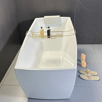 Baignoire autoportante Twowinco au design moderne et élégant, en acrylique blanc, pour une maison minimaliste