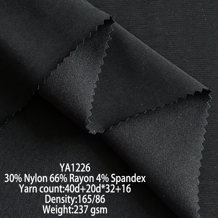 Custom Knit Soft Striped 30% Nylon 66% Rayon 4% Spandex Plain Fabric for Mens Casual Pants Coat Jacket