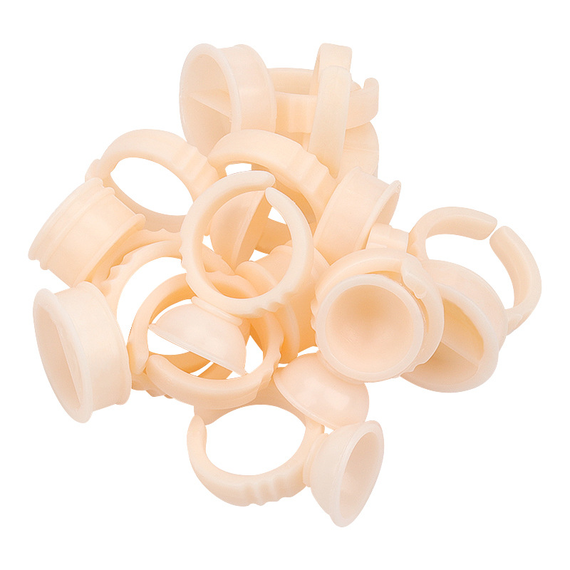 Оптовая продажа 100 шт. в лоте; Ненатуральные искусственные мягкие Силиконовое кольцо для пальца клей держатель пигментные чернила чашки клей для наращивания ресниц кольцо