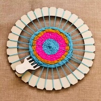 Juego de tablas de tejido de madera, tabla sencilla para tejer lana, kit portátil de material para manualidades para niños