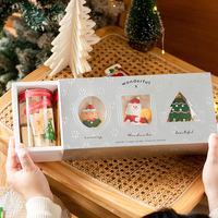 Pot de cuisson en carton de poche givré de Noël pour emballage de biscuits et de bonbons Boîte d'emballage de pot de Macaron de flocon de neige Nougat