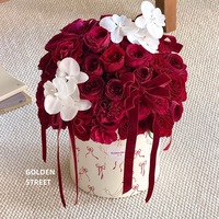 Boîte Cadeau Cylindrique pour la Saint-Valentin 2026, Arrangement de Deux Fleurs, Matériaux d'Emballage Recyclables