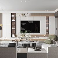 Meuble TV de salon de style moderne, sur mesure, de luxe, avec console multimédia et unité de rangement