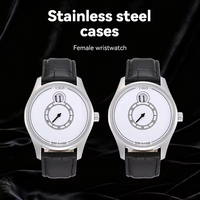 Montre pour homme de haute qualité, 43 mm, avec affichage des heures par saut de minute, mouvement à quartz japonais, boîtier et aiguilles en acier inoxydable massif.