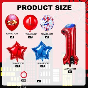 Palloncini in Foil a Tema Spider <span class=keywords><strong>Rosso</strong></span> e Blu da 40 Pollici, Decorazioni per Feste di Compleanno a Tema Cartoni Animati - Product Image 4