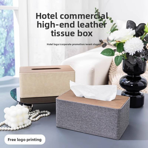 Boîte à mouchoirs en cuir avec aimant dissimulé pour chambre d'hôtel, support multifonctionnel pour télécommande, rangement pour salon et chevet - Product Image 4