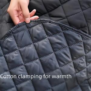 Jupe imperméable doublée de polaire épaisse pour femmes, coupe-vent, pour la conduite de voiture électrique, la moto, le cyclisme, automne-hiver, noir gris - Product Image 4