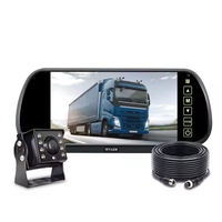 Écran de rétroviseur CCENTEN 7 pouces avec 8 LED IR Vision nocturne Solution de caméra de recul pour camions Véhicules Autobus scolaires