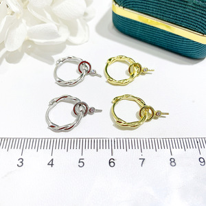 Accessoires en argent S925 pour perles DIY, perles rondes de 9 à 15 mm, 21937, boucle d'oreille simple pour ongles, support creux, boucles d'oreilles détachables - Product Image 3