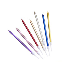 Lot de bougies d'anniversaire multicolores à peinture métallisée en sac OPP pour fêtes de Pâques, pâtisserie, bougie crayon créative individuelle