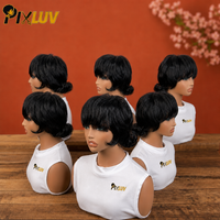 Perruques Courtes Pixie en Gros, Cheveux Humains, Perruques Afro Bouclées, Perruques Pixie Full Lace, Couleur Naturelle pour Femmes Noires, Cheveux Vierges Bruts