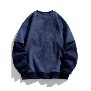 Sweat-shirt unisexe à col rond délavé à l'acide, pull vintage à dégradé de couleurs, manches contrastées, haut décontracté à manches longues - Product Image 6