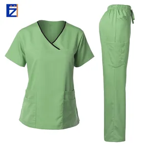 Set seksi Cina Scrub medis untuk gadis tinggi Gambar pria dari gaun seksi Scrub seragam perawat wanita rumah sakit