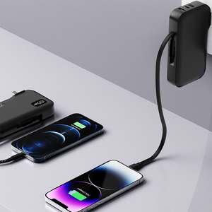 STW Câble et prise intégrés 22.5W 10000mAh <span class=keywords><strong>Powerbank</strong></span> rétractable personnalisé Ac <span class=keywords><strong>220v</strong></span> Chargeur portable Power Bank Station - Product Image 3