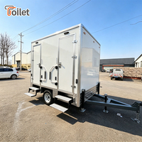 Remorque de toilettes mobiles avec salle de bain et douche, toilettes portables d'extérieur pour événements, camping et services de location