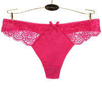 Sous-vêtements en coton pour femmes, strings en dentelle, couleur unie sexy, culottes taille basse, lingerie respirante pour femmes