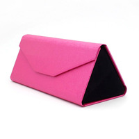 Étui à lunettes pliable triangulaire de haute qualité, magnétique, en PU léger, portable, boîte pour lunettes de soleil