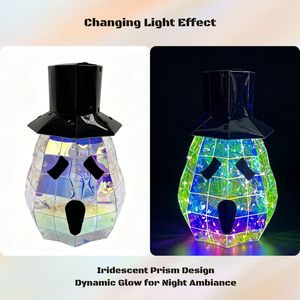 Lanterne LED Citrouille d'Halloween Irisée, Décoration Prismatique Lumineuse pour Fêtes de Jardin, Accessoires Effrayants, Vente en Gros - Product Image 4
