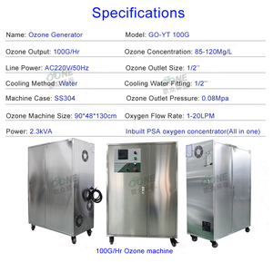 Ozosupplier công nghiệp Máy phát điện Ozone thạch anh làm mát bằng nước Ozonizer cho thanh lọc không khí và xử lý nước - Product Image 2