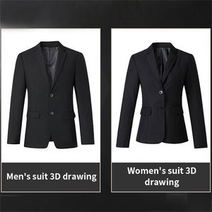 Promotion : Ensemble de costumes professionnels formels pour hommes et femmes, taille européenne, pour le bureau et les entreprises - Product Image 5