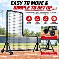 Équipement d'entraînement de poulie en forme de L Portable coupe-vent filet de pratique de frappe de Baseball poulie irrégulière pour l'entraînement de filet de Baseball