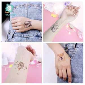 Impermeabile sveglio del fumetto adesivi animale del tatuaggio con il <span class=keywords><strong>gatto</strong></span> bunny dog tatoo disegni tatoo temporaneo di rimozione - Product Image 3