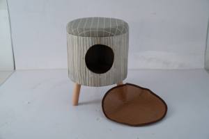 Neues Design Natürliches Strohnest Handgewebtes Haustierhaus Winter Warmes Katzenbett Katzen-Kratzbrett Kreativer Hocker Katzennest - Product Image 3