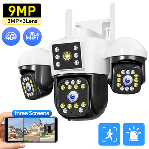 מצלמת אבטחה חיצונית Nighthawk Vision 9MP עם שלוש עדשות, 5G Wifi, ראיית לילה בצבע מלא, זיהוי תנועה מבוסס בינה מלאכותית, מערכת מצלמות CCTV - Product Image 1