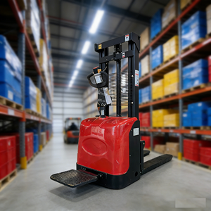 Электрический штабелер WANGONG 3000 мм (4 м) для бездорожья, самоходный, с ручным управлением, электрический вилочный погрузчик для поддонов - Product Image 1