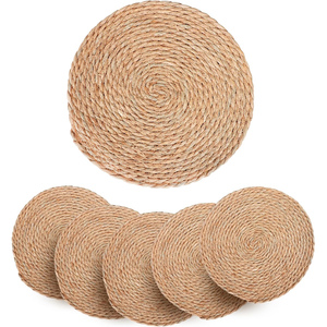 Woven Flax Rope Heat Resistant Eco-Friendly Country Style <b>Round</b> <b>Placemats</b> - Product Image 1