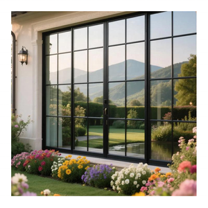 โครงการจัมโบ้เคลือบฝรั่งเศสแบบสามชั้นป้องกันพายุเฮอริเคนหน้าต่างบานอลูมิเนียมกันความร้อน - Product Image 4