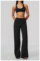 Ensemble de sport personnalisé 6 pièces pour femme : veste de yoga zippée avec trous pour les pouces, pantalon large, leggings capri 3/4, ensemble de vêtements de sport