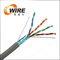 Kabel Ethernet OWIRE SFTP Cat5e 18 Berpelindung dengan Jaket PVC LSZH Bersertifikasi CE untuk Penggunaan Dalam/Luar Ruangan, Panjang dan Warna Dapat Disesuaikan dari Produsen