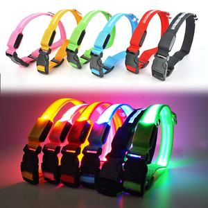 Usb Oplaadbare Led Gloeiende Kraag Voor Honden Luxe <span class=keywords><strong>Nylon</strong></span> Lichtgevende Knipperende Ketting Stijlvolle Nacht Veiligheidsvoorzieningen Kant - Product Image 1