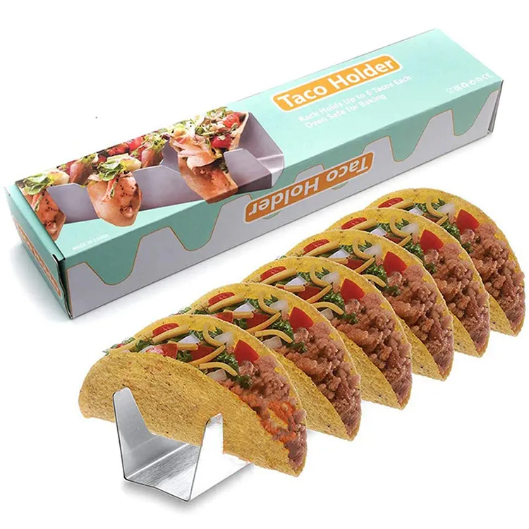 Plateaux Taco en acier inoxydable, 2 pièces, supports pour Taco en acier inoxydable, existe jusqu'à 6 lanceurs