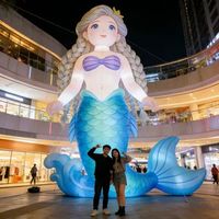 Sirène géante gonflable personnalisée et colorée pour la décoration des centres commerciaux