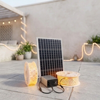 Tiras de Luces LED Solares de Aluminio de Alta Gama Personalizadas, RGB con Efecto de Flujo, Impermeables, para Exteriores, Fachadas, Hoteles, Resorts y Villas