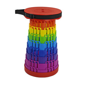 Sgabello Pieghevole Portatile in Plastica Leggera e Sedia Telescopica per Code in Metropolitana, Campeggio, Pesca e Viaggi - Product Image 6