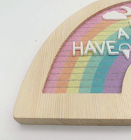 Tableau à lettres en feutre de couleur arc-en-ciel avec cadre en bois pour la décoration intérieure, DIY Offre Spéciale