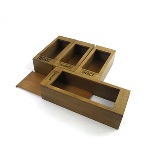 Bamboo Ziplock Bag Storage Organizer Food Storage Bag Organizer And Dispenser Compatible For Drawer