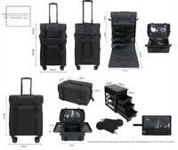 Mallette de voyage multifonctionnelle 2 en 1 Mallette à roulettes pour outils de beauté Trousse de maquillage professionnelle Mallette de coiffure