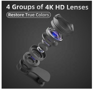 Drop Shipping 2 IN 1 Kit obiettivo fotocamera per telefono 4K HD Super grandangolare 15X obiettivo Macro per <span class=keywords><strong>iPhone</strong></span> - Product Image 3