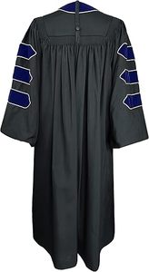 Ensemble de toge de doctorat unisexe avec capuche en velours doux et passepoil doré 100 % polyester – Tenue académique universitaire confortable pour l'école - Product Image 2