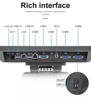Sistema POS Todo en Uno de 15.6 Pulgadas, Terminal de Facturación con Pantalla Táctil de 10 Puntos, Caja Registradora con Sistema Operativo Android/Windows, NFC, Wi-Fi 6, 8GB