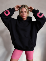 Ensemble sweat à capuche et pantalon pour femme OEM, en modal et coton molletonné 100%, coupe oversize, color block