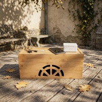 Boîte de gestion de câbles en bambou écologique avec couvercle pour cordons, multiprises, parasurtenseurs, dissimuler les fils lâches, téléviseurs, maison - Vente en gros