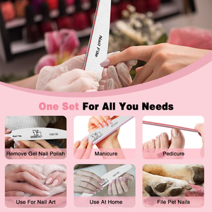 Biểu Tượng Tùy Chỉnh Ngựa Vằn Móng Tay Tập Tin Khác Nhau Grit Có Thể Giặt Nửa Mặt Trăng Móng Tay Tập Tin Grey Móng Tay Tập Tin Limas 80/100/150/180/240 Grit Làm Móng Tay - Product Image 4