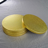Lot de 50 plateaux à gâteau ronds en carton ondulé doré de 12 pouces (30,5 cm) avec estampage et matériaux recyclés